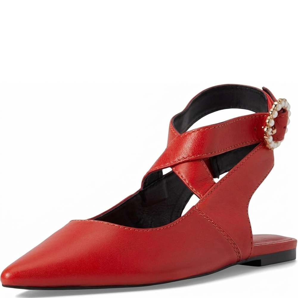 NEW FREE PEOPLE women's parisa pointe flat in red